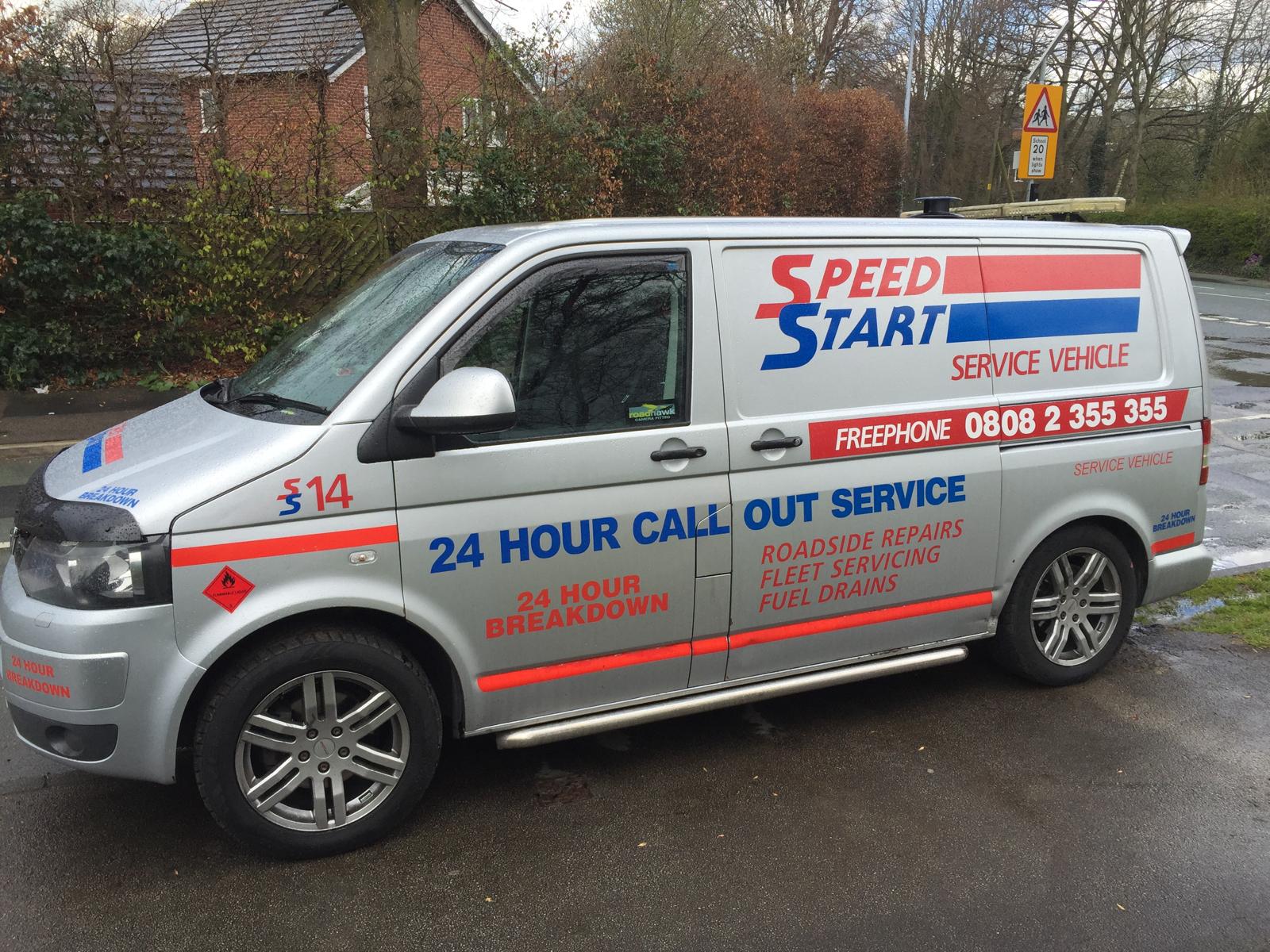 Mobile mechanic van parked